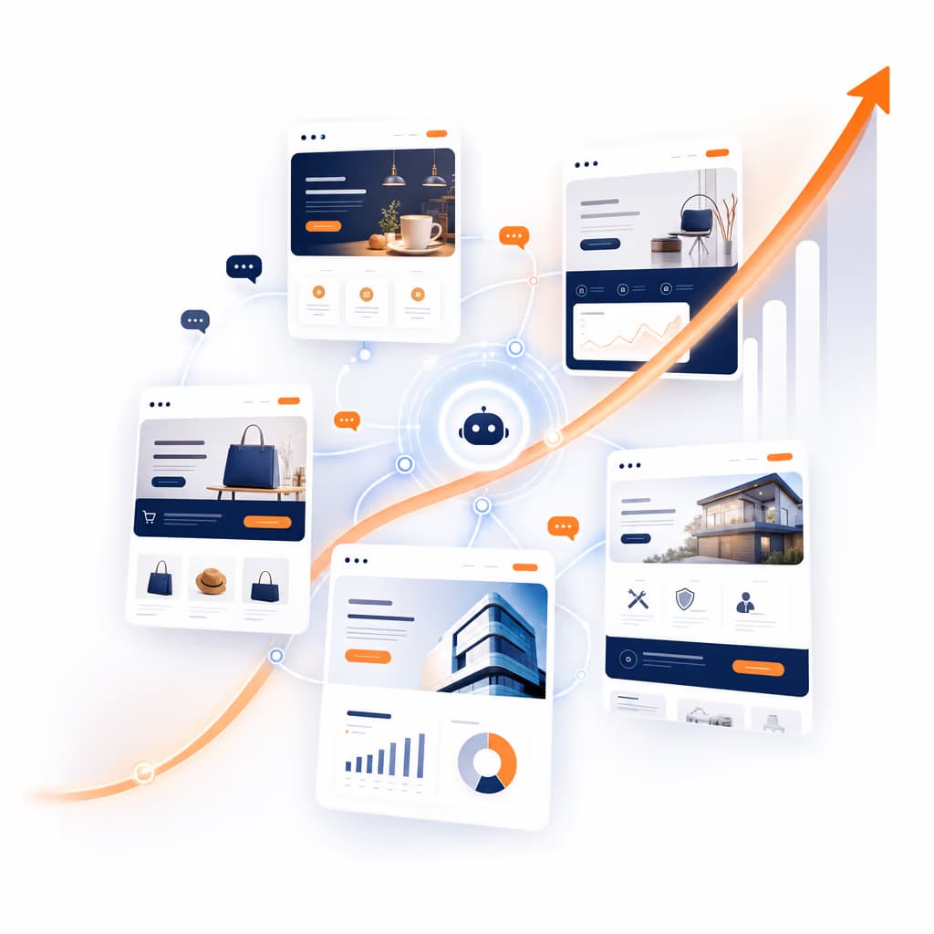 Kumpulan landing page UMKM yang terhubung dengan AI chat ChatRigo