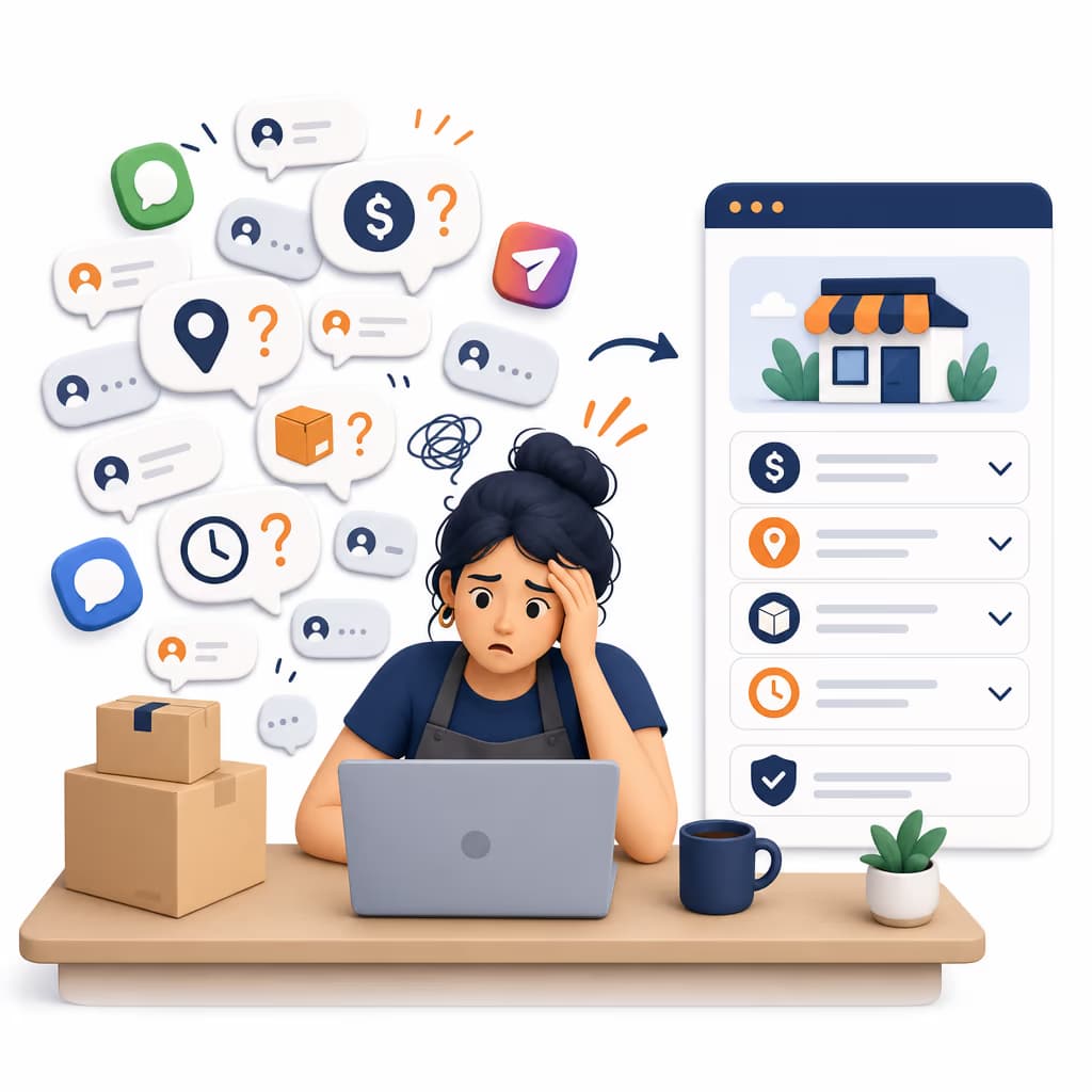 Calon pelanggan bingung mencari informasi bisnis yang tersebar di berbagai platform